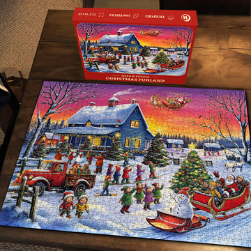 Pezzi di natalizio di puzzle funlands 1000